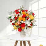 Artificial Sunset Orchid Vase