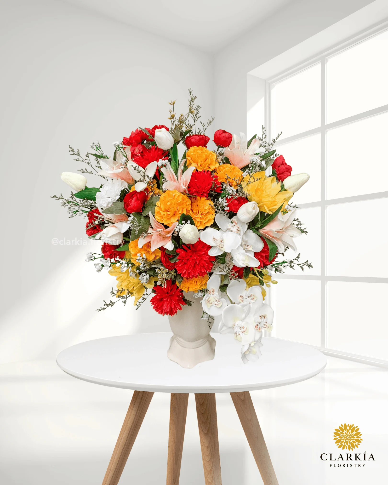 Artificial Sunset Orchid Vase Artificial Sunset Orchid Vase - Image 1