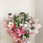 5 Lily + 20 Rose Pink White