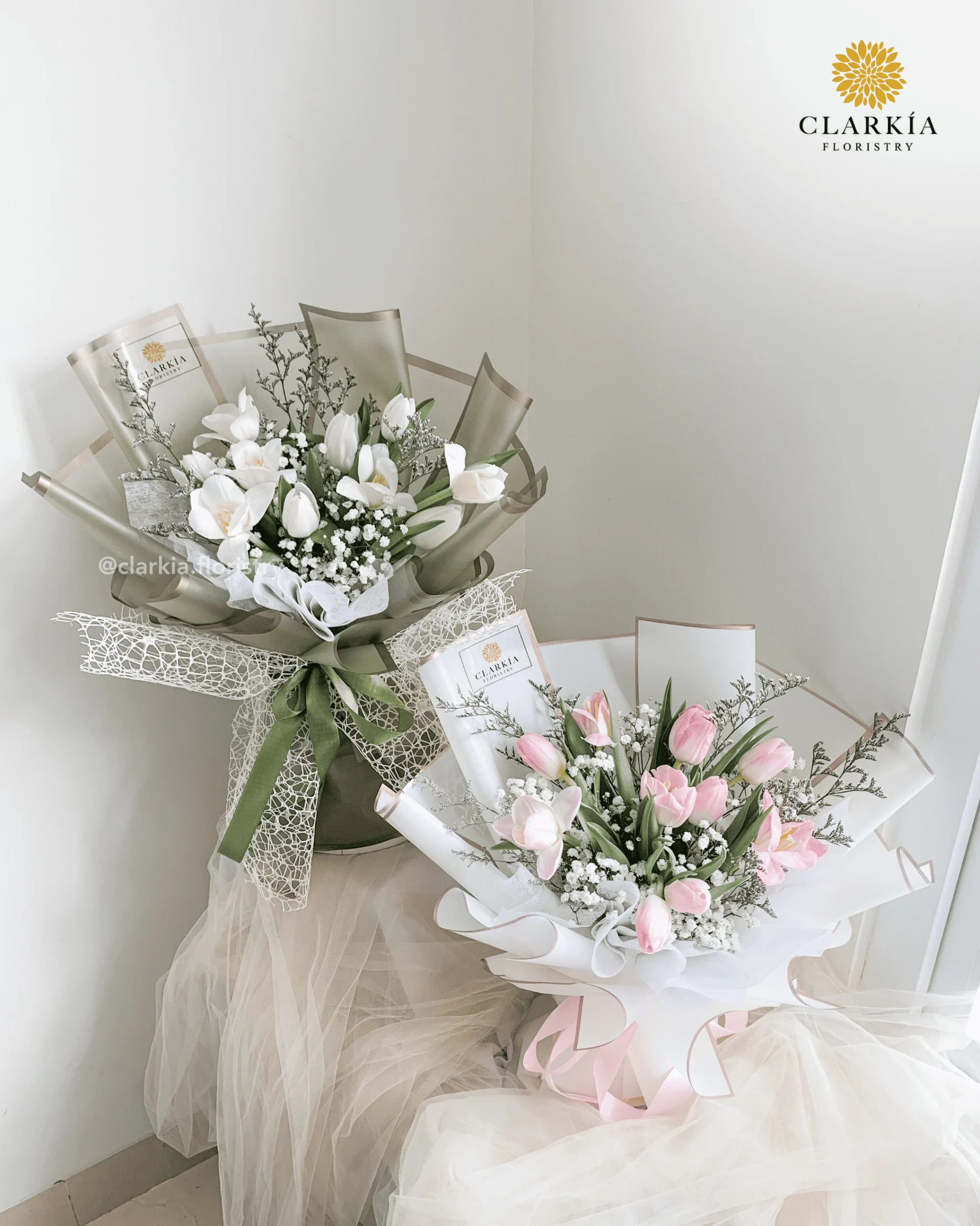 Fresh 10 Tulip Pink & White 10 Tulip (Klik Untuk Lihat Warna) - Image 1