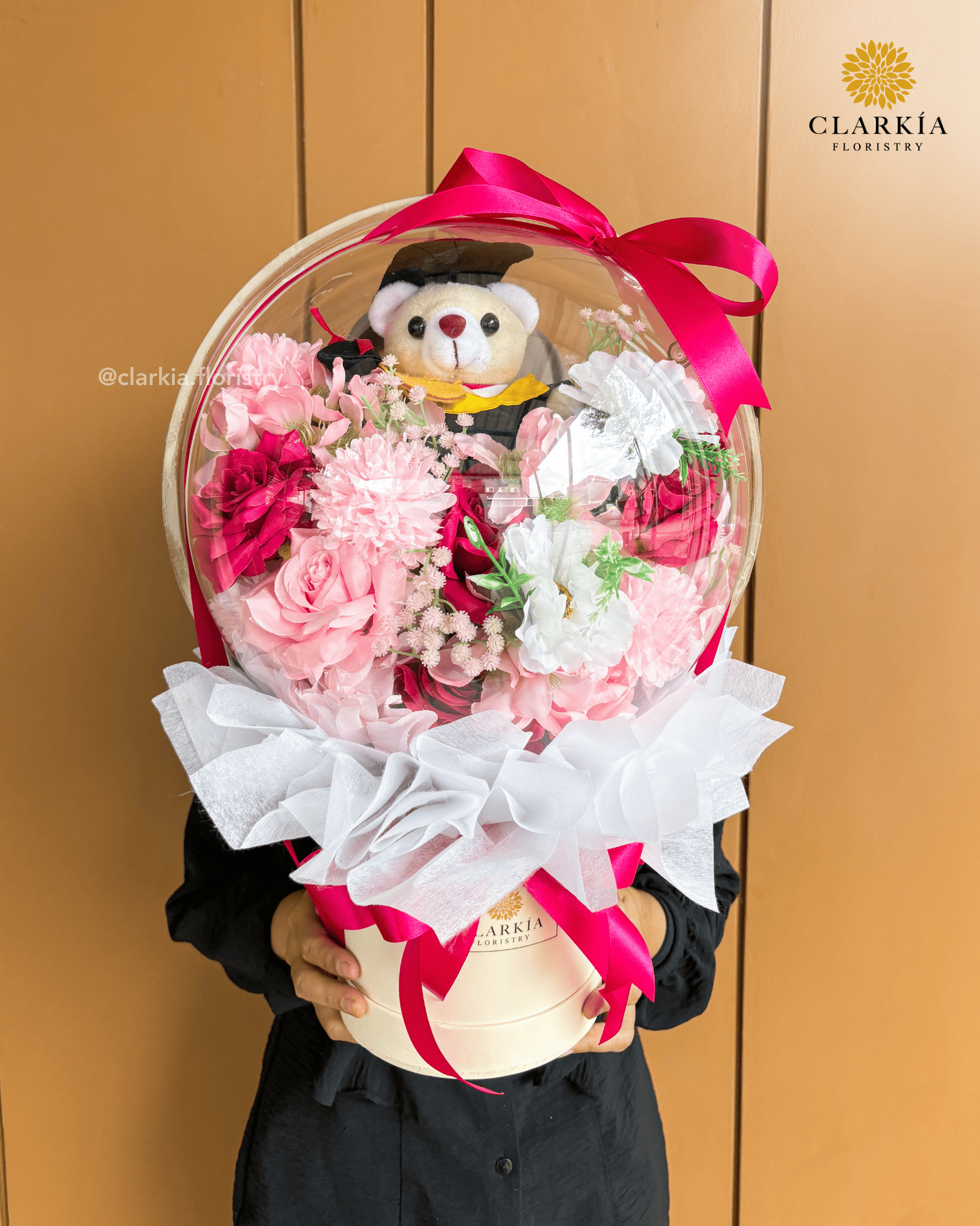 Lobo Balloon Graduation Fuchsia Artificial Lobo Balloon Graduation - Image 1