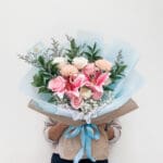 Lily + 7 Mix Flowers Blue