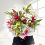 Fresh Round Lily + 10 Rose