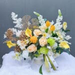 Artificial Rose Pom Mix Vase