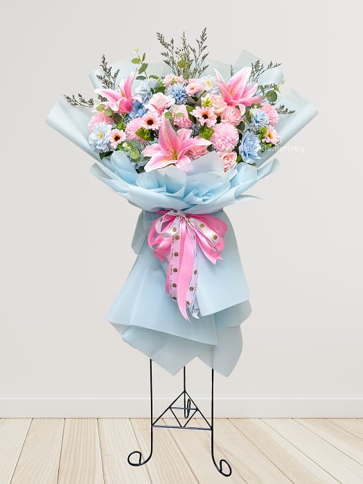 Artificial Pink Blue Harmony Standing Artificial Pink Blue Harmony Standing - Image 1