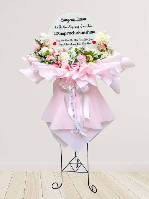 Artificial Sweet Pink Standing + Acrylic Artificial Sweet Pink Standing + Acrylic - Image 1