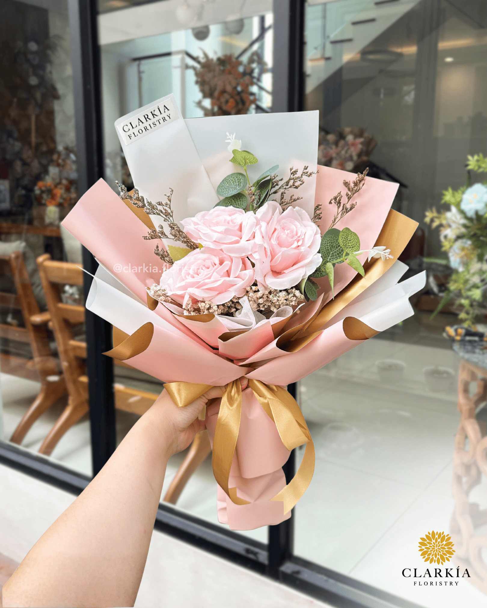 Artificial 3 Rose Pink Artificial 3 Rose (Klik Untuk Lihat Warna) - Image 1