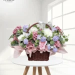 Artificial Purple White Basket