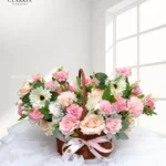 Artificial Soft Pink Basket